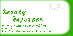 karoly hajszter business card